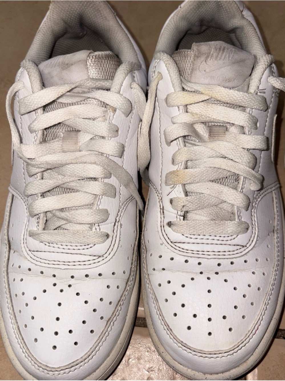 Nike Women's White Leather Low-Top Sneakers